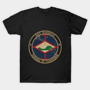 Vintage Sint Eustatius USA North America United States Flag T-Shirt